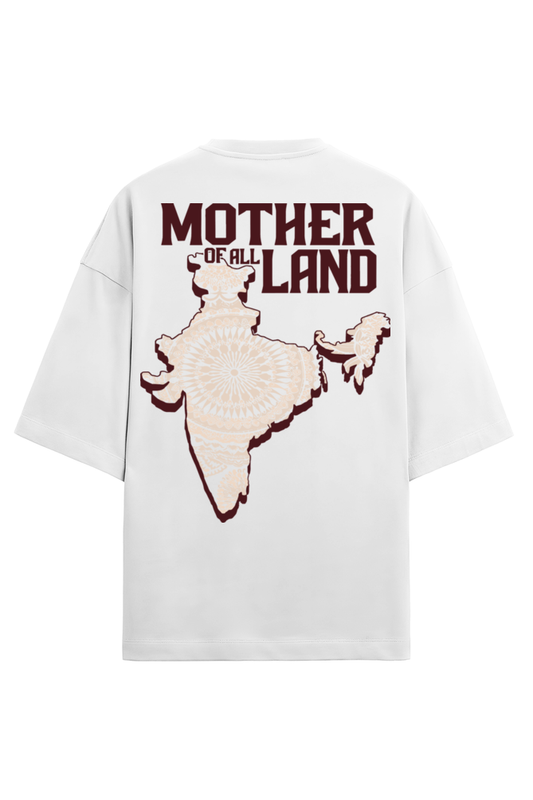 Oversized Terry T-shirt- White- Mother Of All Land | RATTLECAT