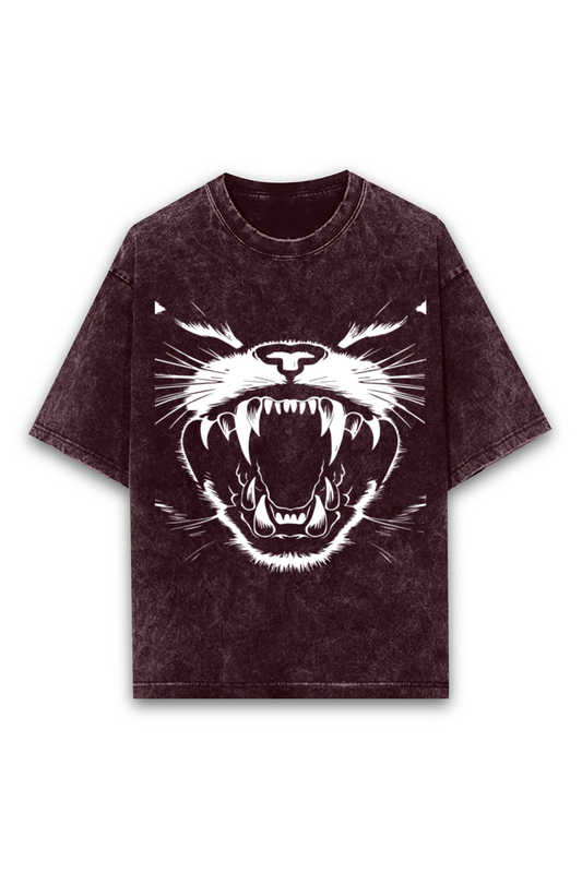 Shaded Oversized T-shirt- Maroon- RattleCat