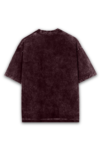 Shaded Oversized T-shirt- Maroon- RattleCat