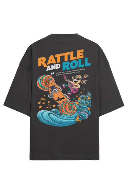 Oversized Terry T-shirt- black- Rattle And Roll