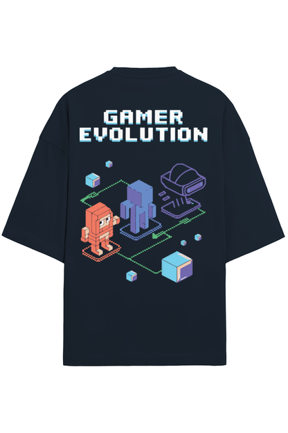 Oversized Terry T-shirt- Navy Blue- Gamer Evelution