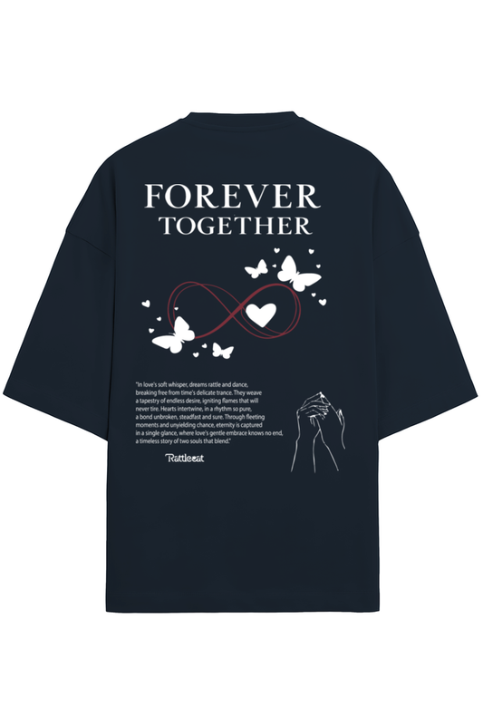 Oversized Terry T-shirt- Navy Blue- FOREVER | RattleCat