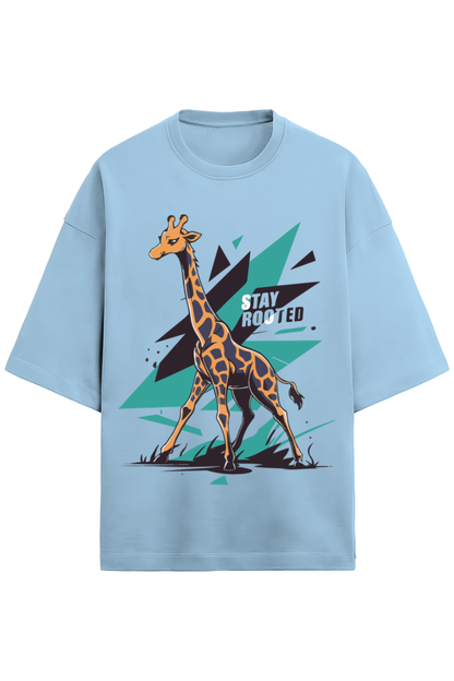 Oversized Terry T-shirt- Baby Blue- Stay Rooted