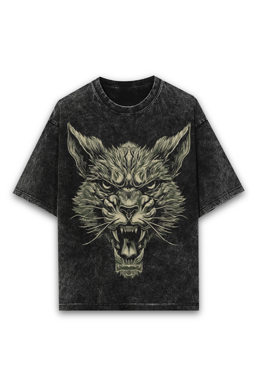 Shaded Oversized T-shirt- Black - RattleCat