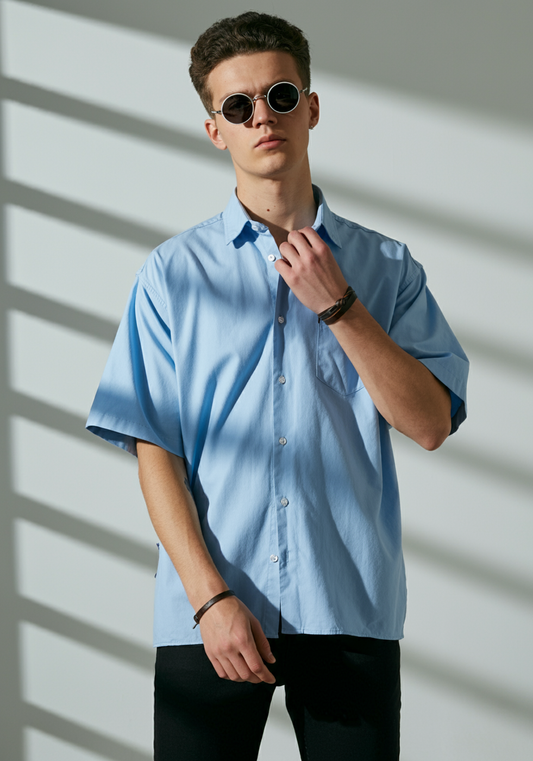 Oversized Shirt- BabyBlue