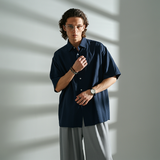 Oversized Shirt- Navy Blue